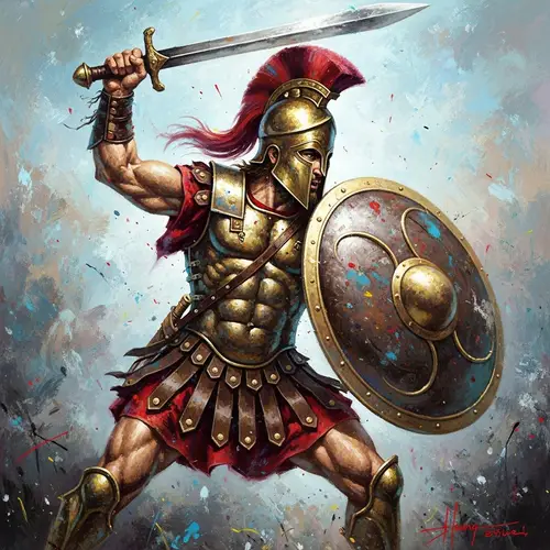 Ancient Greek Warrior Art Inspired by Hung Liu