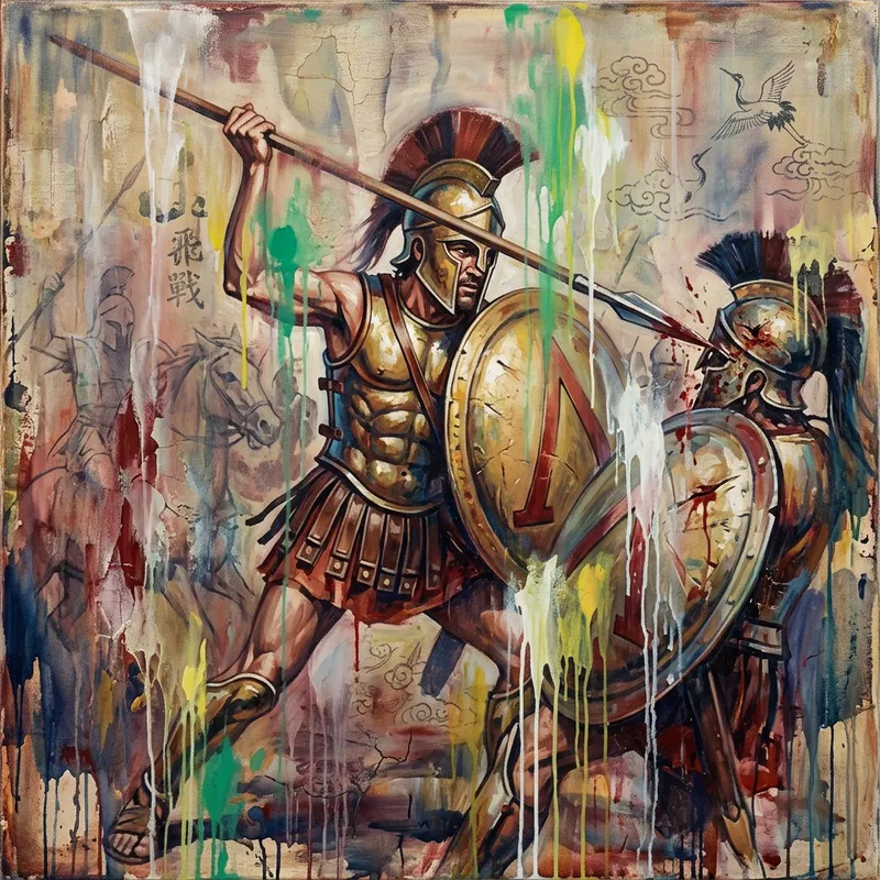 Ancient Greek Warrior Art Inspired by Hung Liu