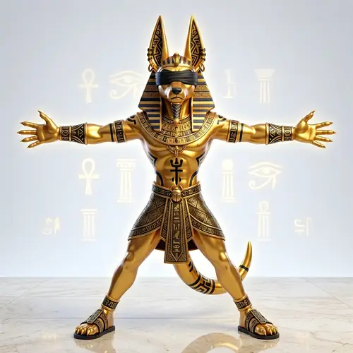 Stylized Ancient Egyptian Deity Illustration