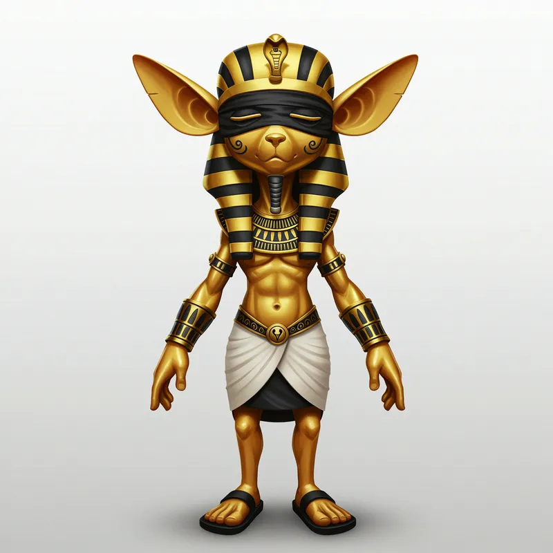 Stylized Ancient Egyptian Deity Illustration