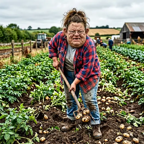 Ugly Fat Potato Woman Illustration