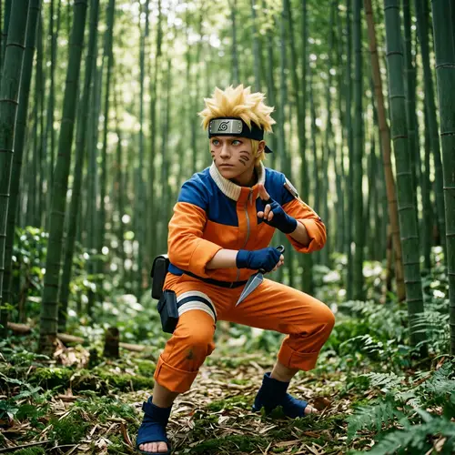 Fantasy Portrait of Naruto in Bamboo Forest | Ninja Anime Art