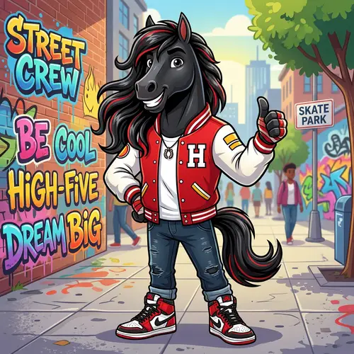 Stylish Urban Cartoon Horse Character Design