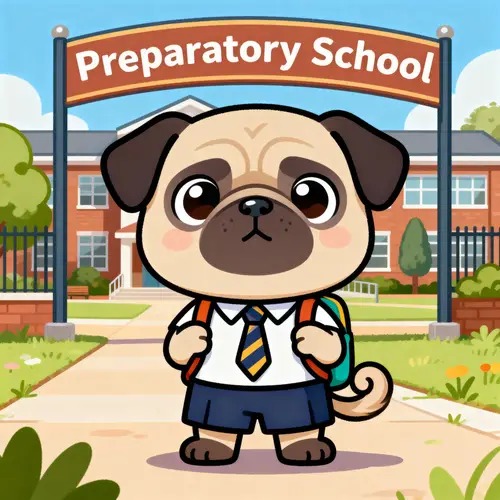 Friendly Cartoon Pug for School Mascots