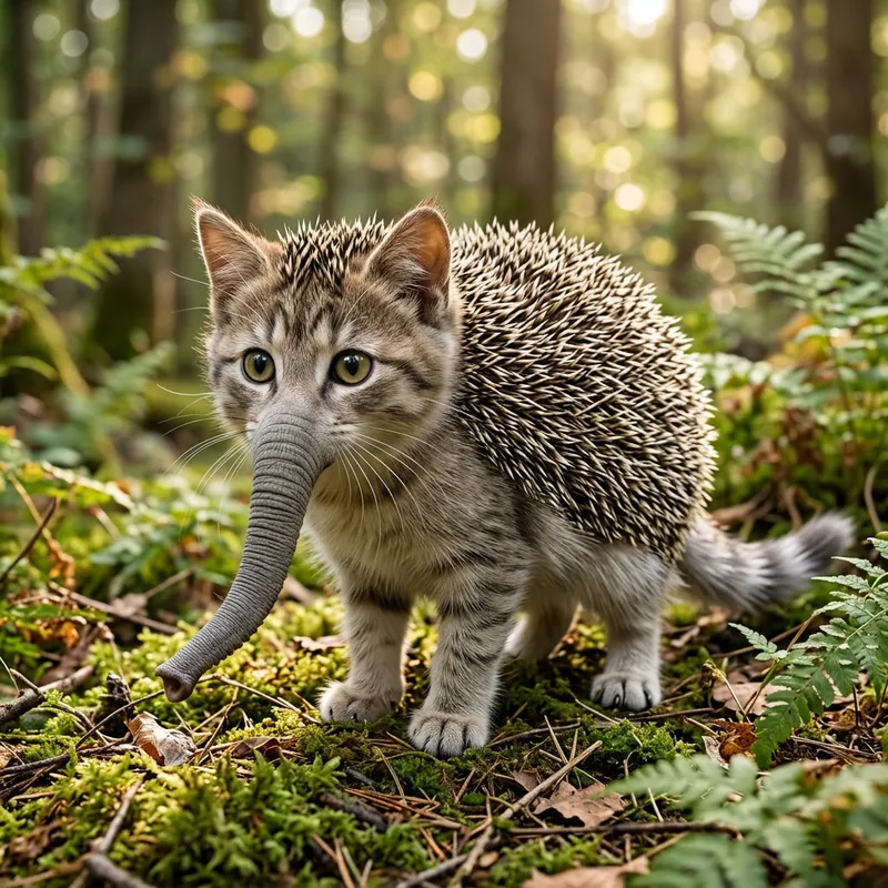 Unique Cat with Elephant Nose and Hedgehog Skin Unique Cat with Elephant Nose and Hedgehog Skin