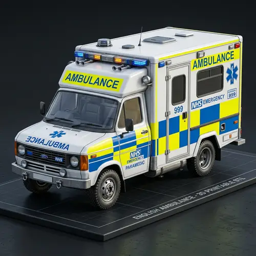 3D Printable STL File of English Ambulance