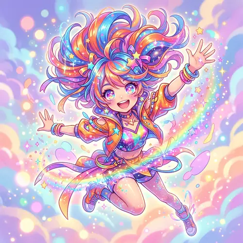 Vibrant Anime Character with Sparkling Eyes