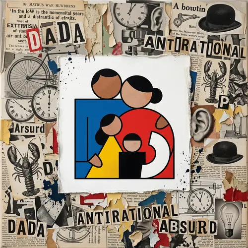 Minimalistic Family Artwork with Abstract Unity and Love