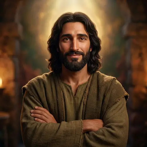 Realistic Animated Jesus With Crossed Arms