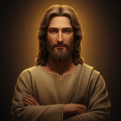 Realistic Animated Jesus With Crossed Arms
