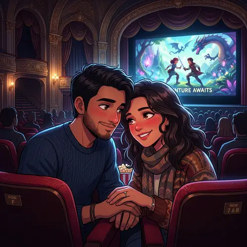 Intertwined Connection in an Anime Movie Theater | Romantic Scene