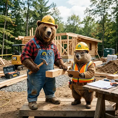 Brown Bear and Groundhog Construction Fun