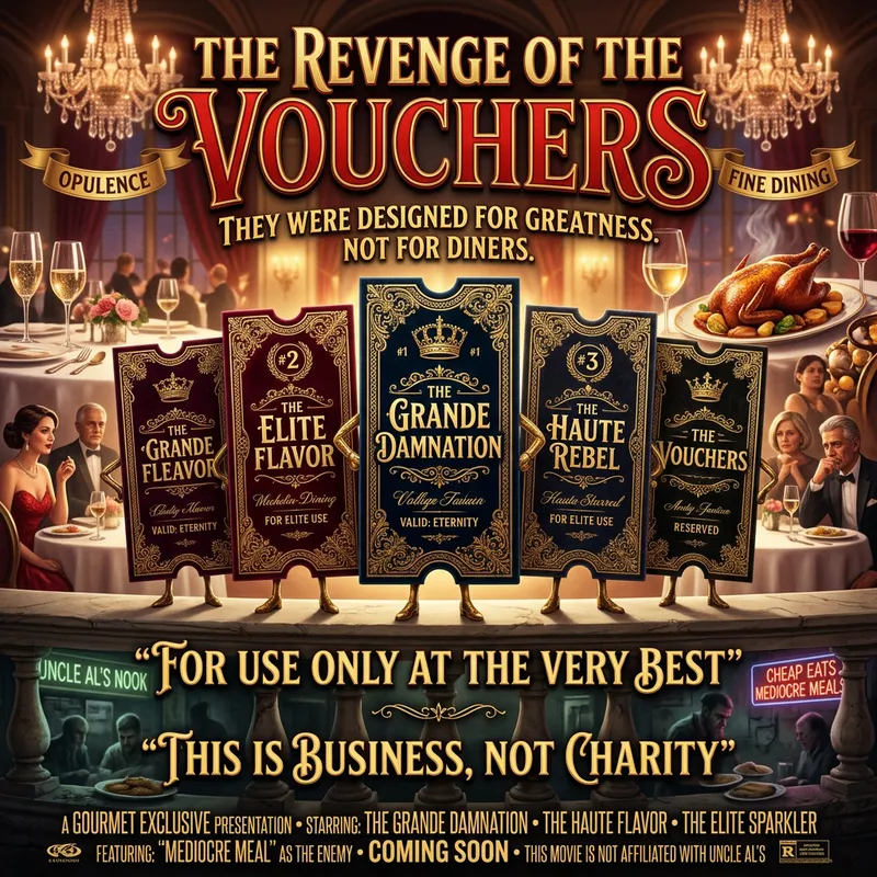 The Revenge of the Vouchers: An Elite Culinary Journey The Revenge of the Vouchers: An Elite Culinary Journey