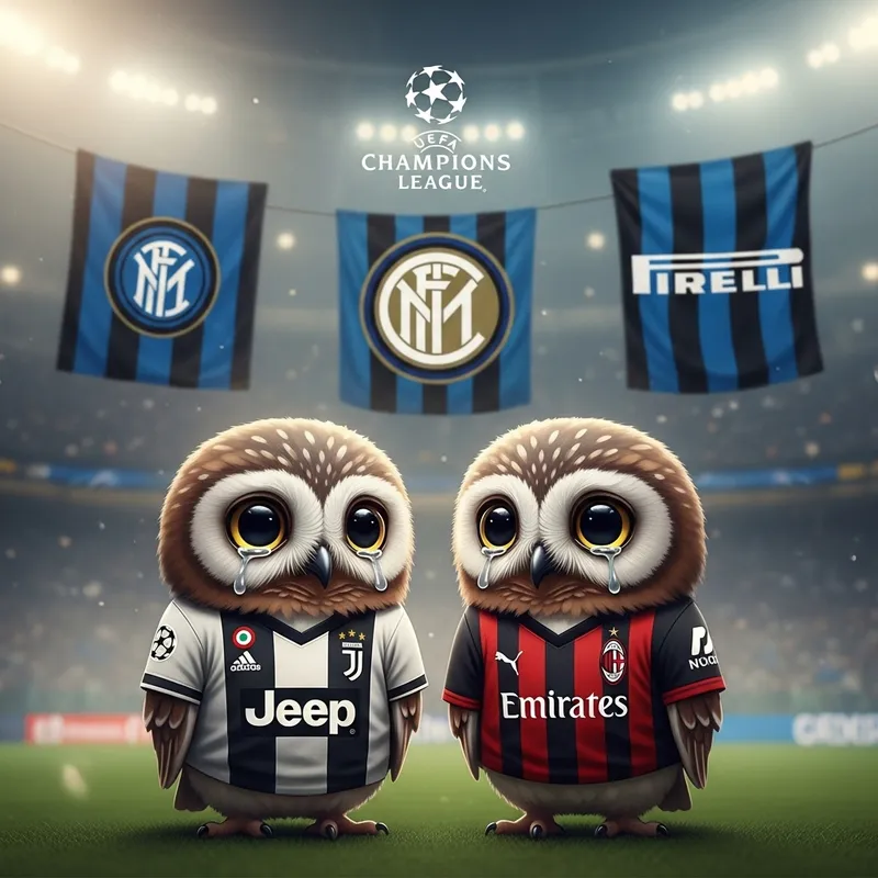 Two Crying Owls in Soccer Jerseys