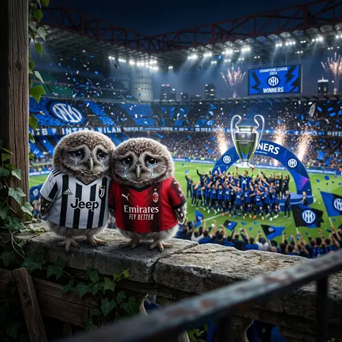 Two Crying Owls in Soccer Jerseys