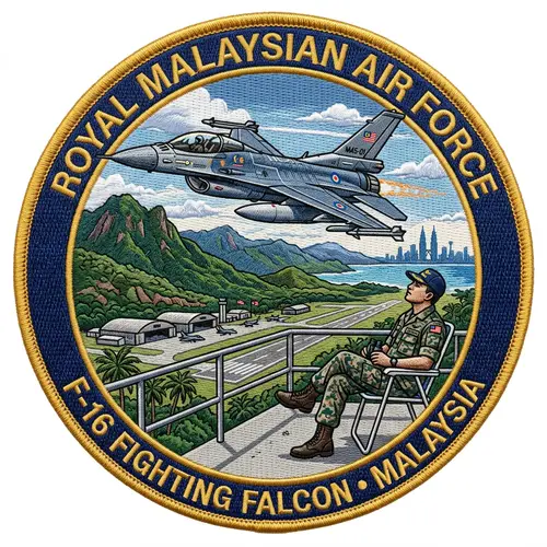 F-16 Military Patch – Malaysia Design