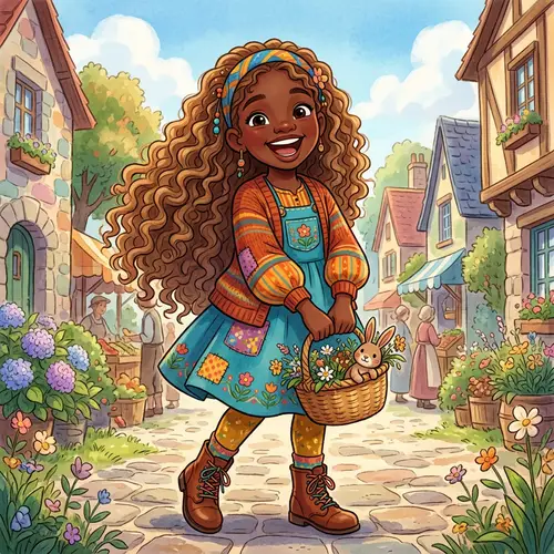 Wholesome Animated Girl with Vibrant Personality