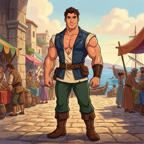 Disney Style Workout Man Standing Front View