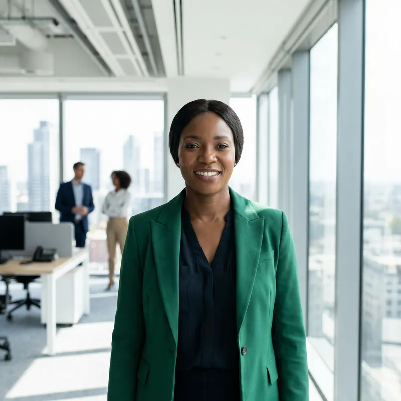 Confident African American Woman in Professional Setting