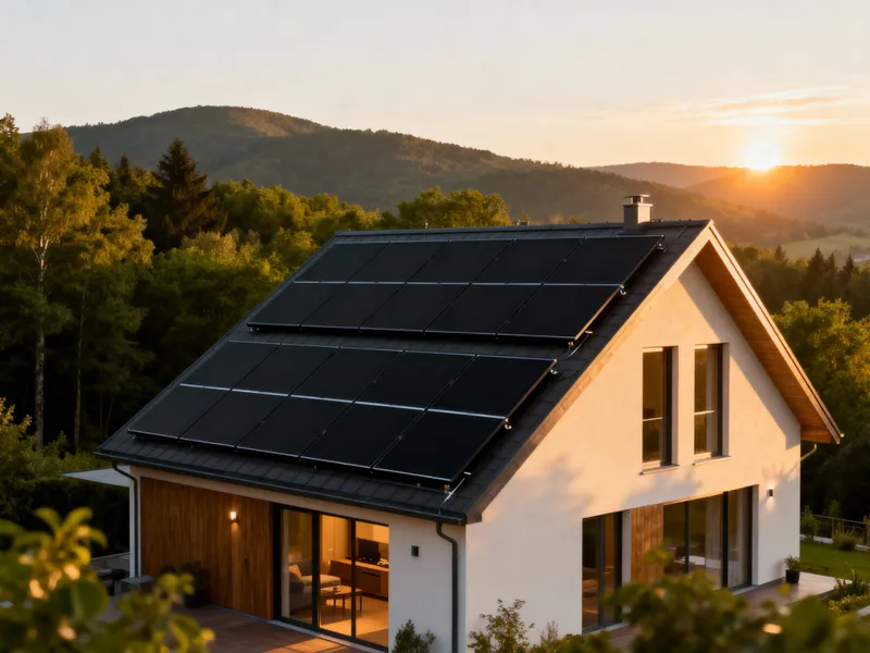 Modern House with Solar Panels and Scenic Views