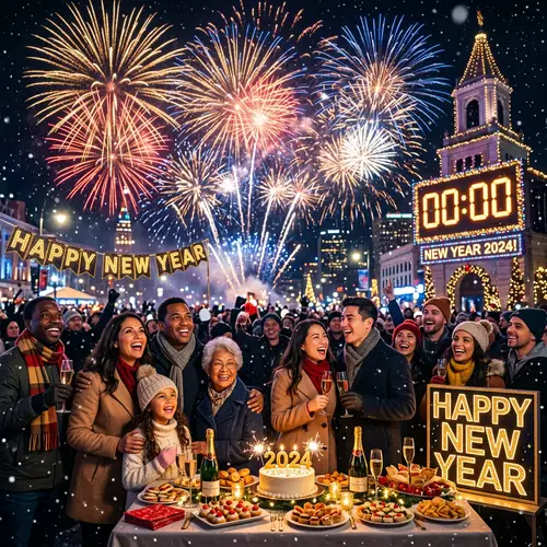 Spectacular New Year's Fireworks Celebration