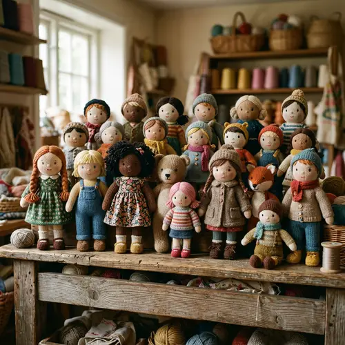 Handmade Knitted Dolls - Unique Vintage Creations