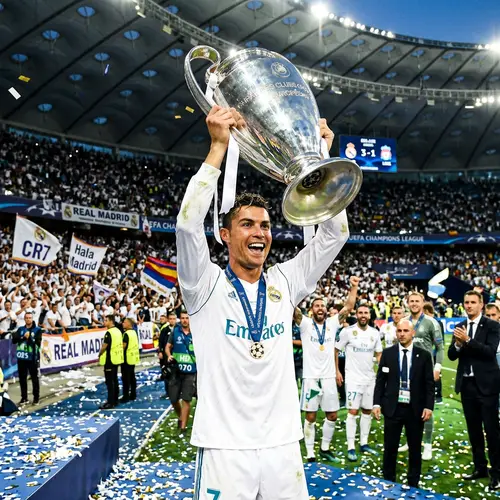 Ronaldo with the European Cup Trophy