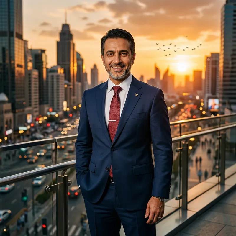 Confident Middle-Eastern Gentleman in Business Suit