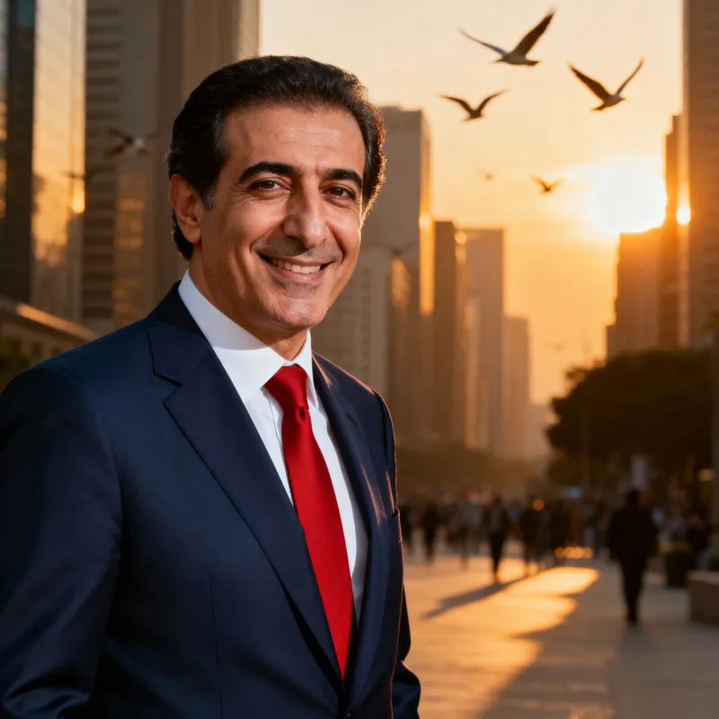 Confident Middle-Eastern Gentleman in Business Suit