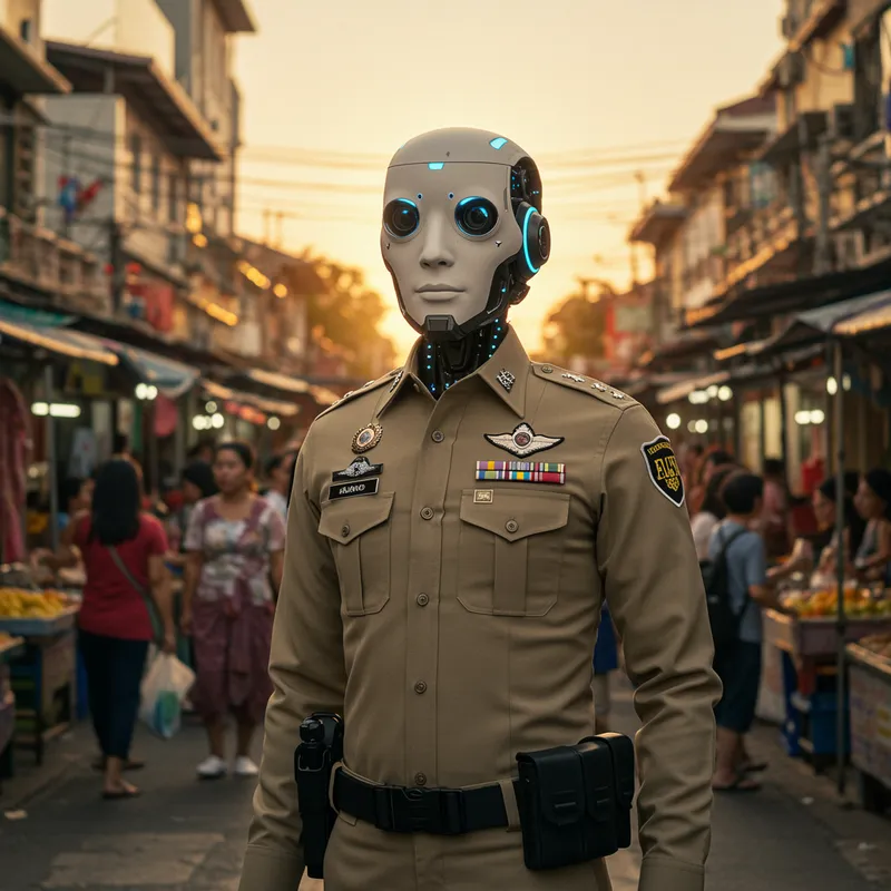 AI Robot in Thai Police Uniform