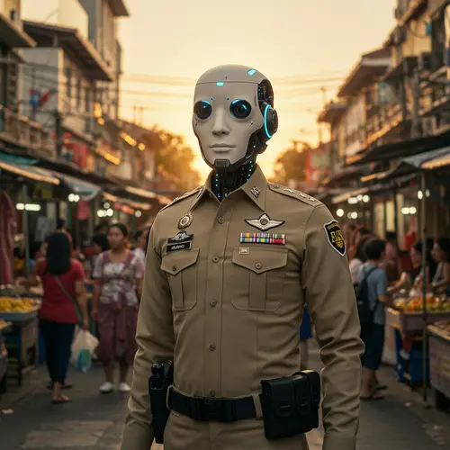 AI Robot in Thai Police Uniform