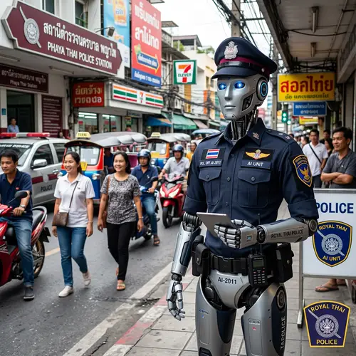 AI Robot in Thai Police Uniform