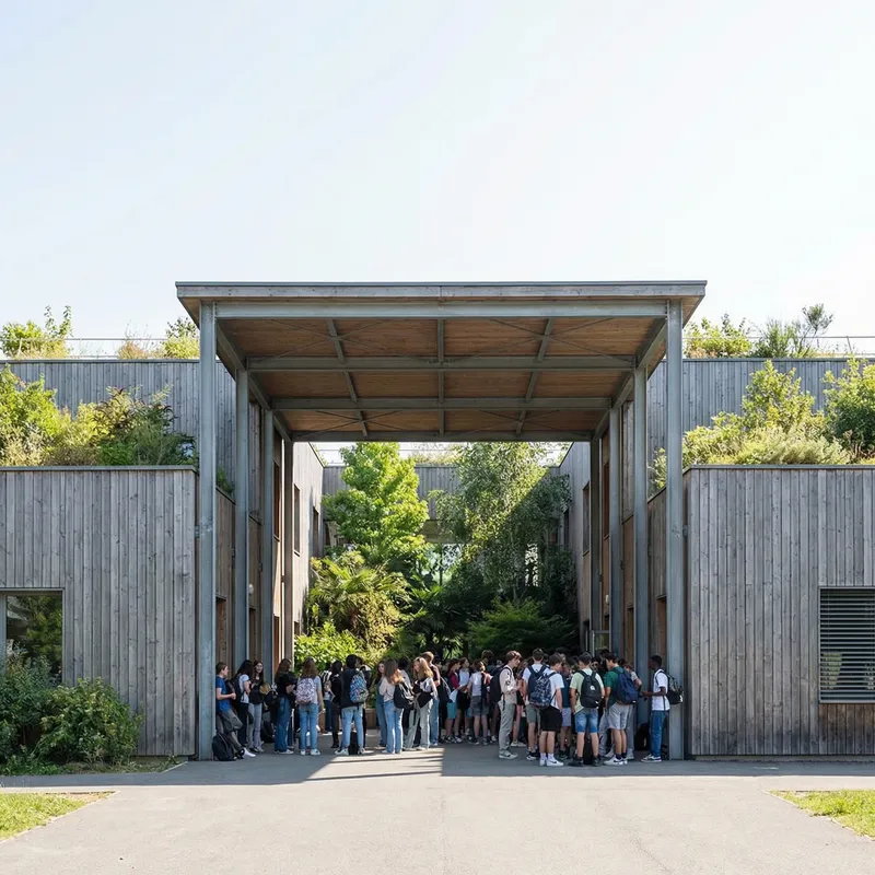 Dynamic Green School Design with Sustainable Features
