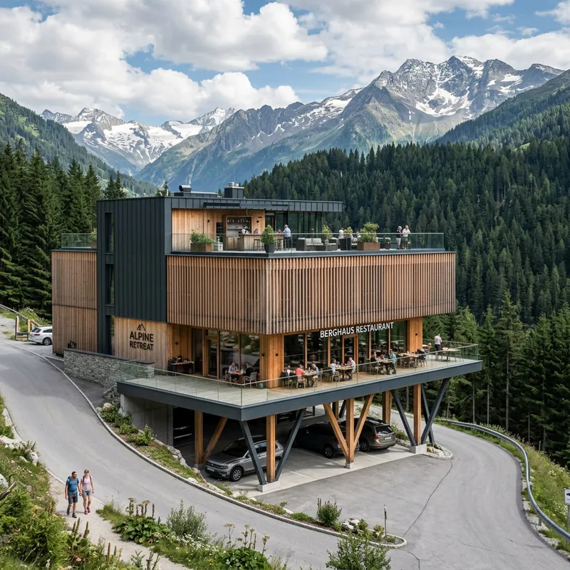 Modern Three-Level Project with Rooftop and Alpine Views