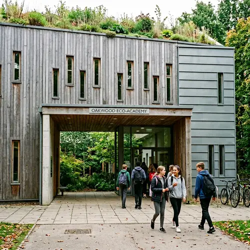 Eco-Friendly School Building with Green Roof