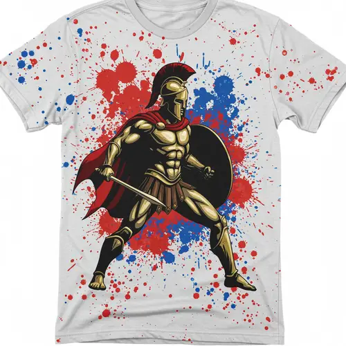 Spartan Graphic White Sports Shirt