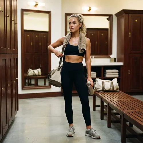 Candid Fitness Photo of Confident Young Woman