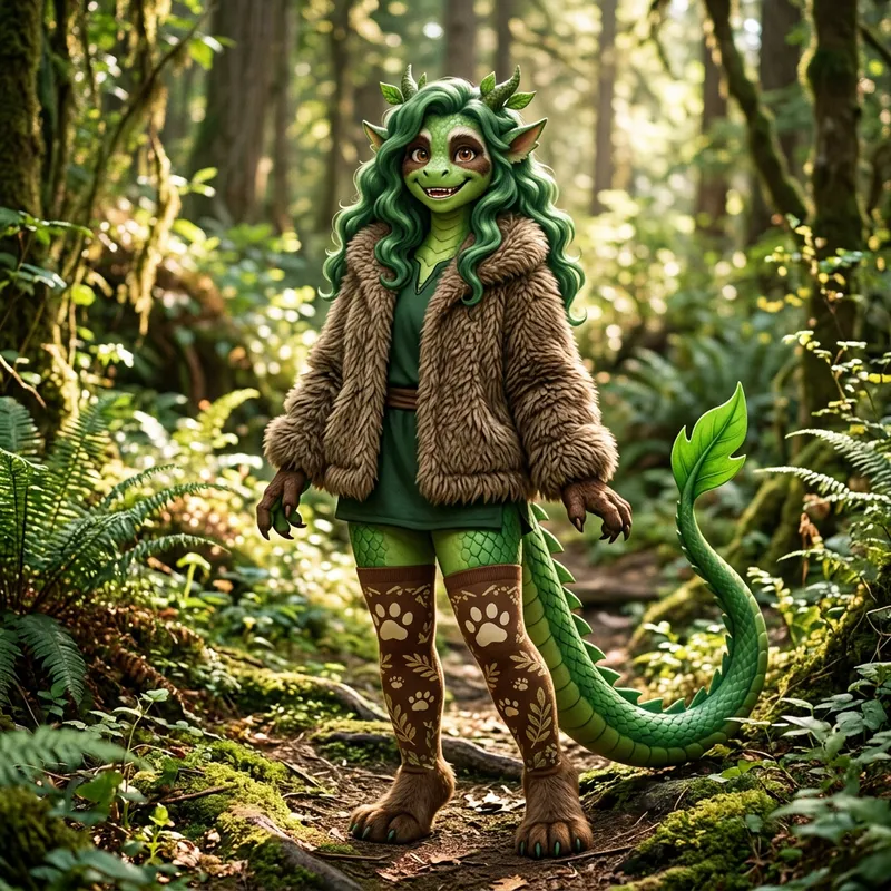 Green Human Dragon Hybrid: Unique Fantasy Creature