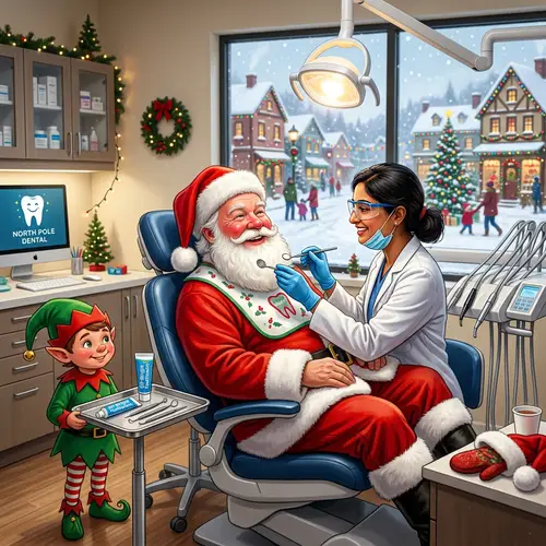 Holiday Dental Visit for Santa and Elf | Modern Dentist Office