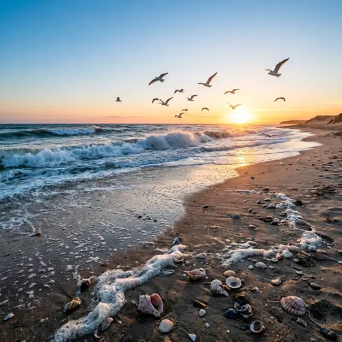 Serenity of a Wild Ocean at Sunset