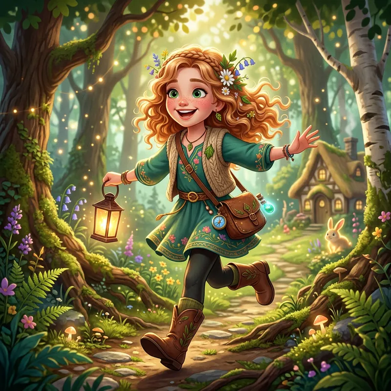 Adorable Female Cartoon Character for Website