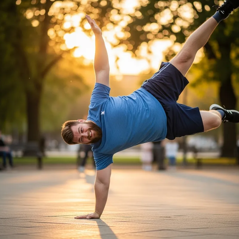 Fat Bearded Man Cartwheel Fun