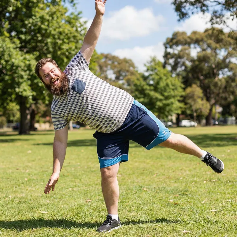 Fat Bearded Man Cartwheel Fun