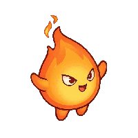 Dancing flame sprite animation in chibi kawaii art style