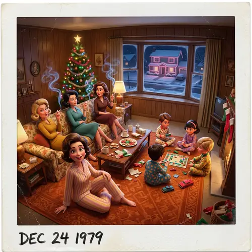 Retro 1979 Living Room Design in 3D Animation
