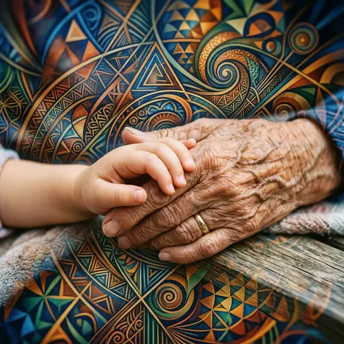 Old Hand and Child Hand: Symbol of Support