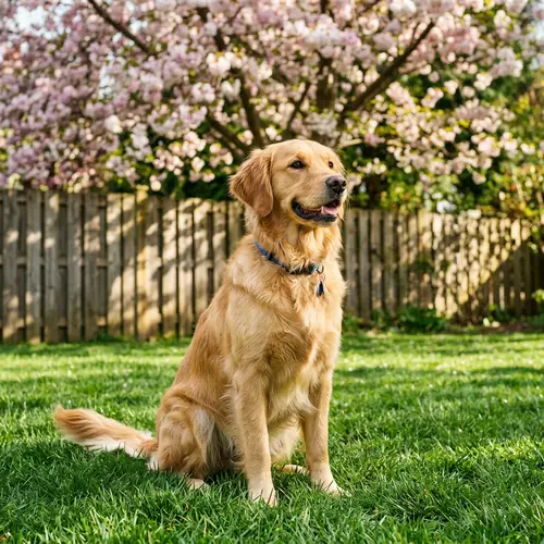 Adorable Dog with Golden Coat and Floppy Ears