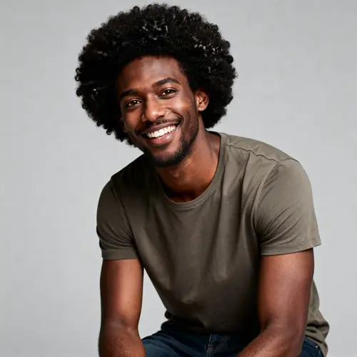Stylish Man with Afro Hairstyle