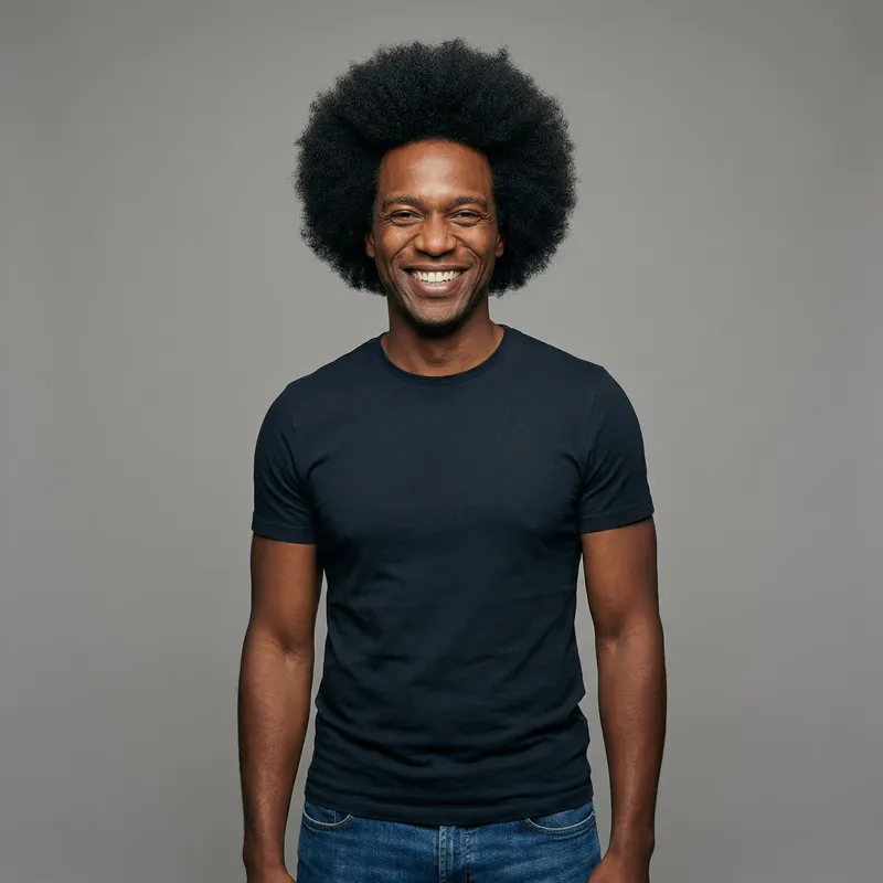 Stylish Man with Afro Hairstyle