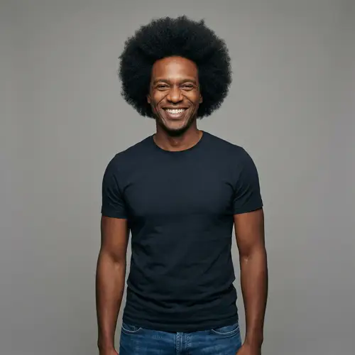 Stylish Man with Afro Hairstyle